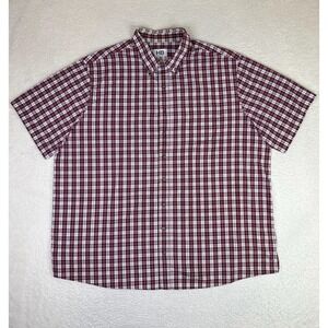 HB Shirt Mens 2XLT Red Plaid Big & Tall Short Sleeve Button Up Casual Top